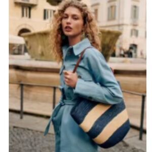 Sezane Marena Jacket Light Blue - Size 12